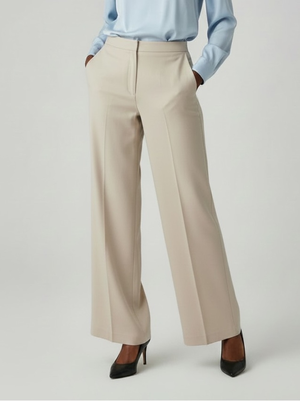 Ann Taylor Cream Silk Trousers